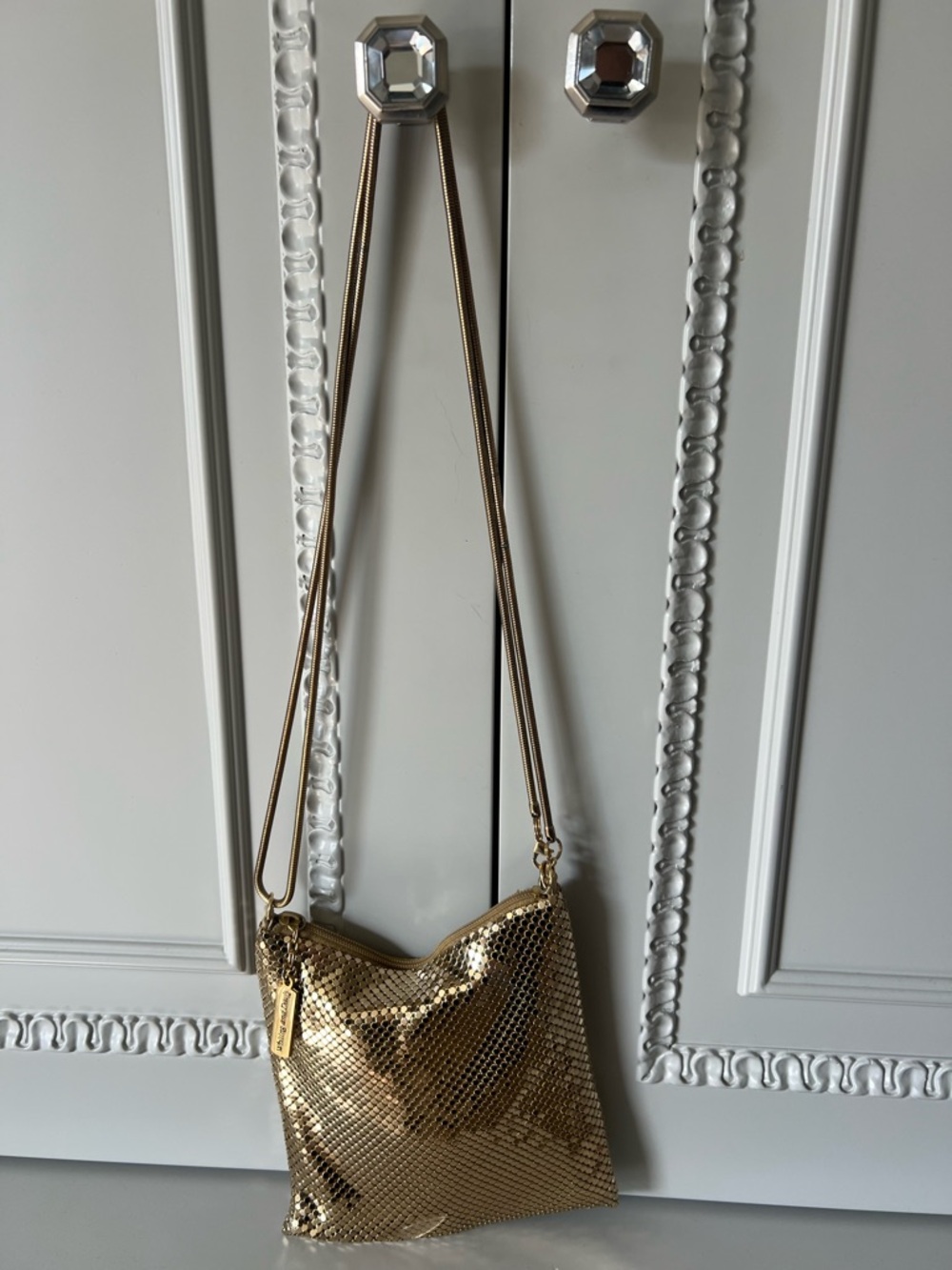 Whiting & Davis Gold Mesh Vintage 1970’s Disco Bag